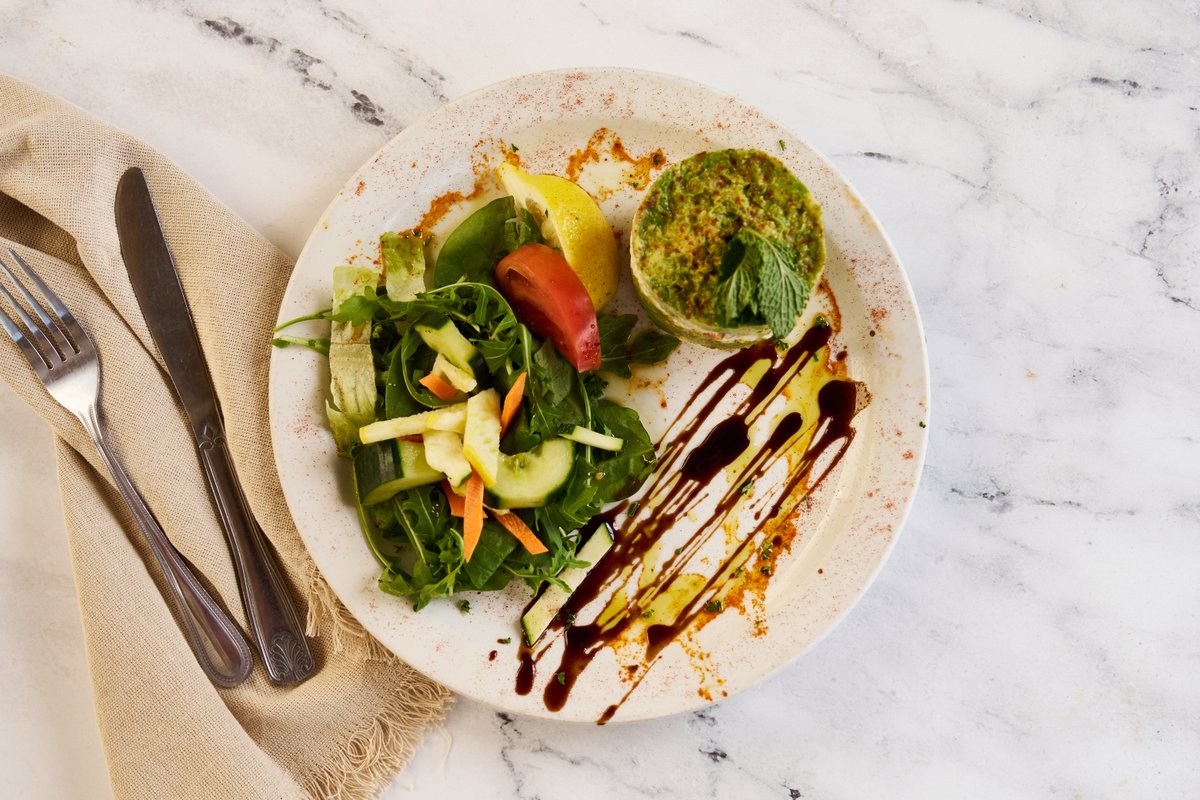 A fresh, colorful Mediterranean salad